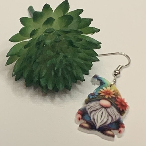 Gnome Earring, Dwarf Earring, Elf Earring, Flower Earring, Boho Earring, Gift - Picture 4 of 4